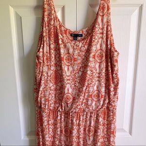 Gap Orange Floral Sleeveless Maxi Dress